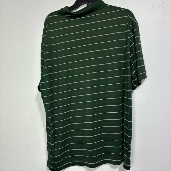 Nike Golf Polo Men XL Green Striped Short Sleeve Shirt Dri Fit - Picture 3 of 6